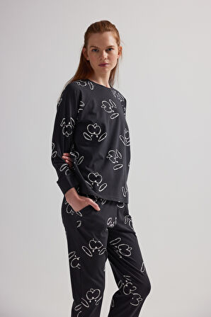 Kadın Pamuklu Cepli Uzun Pijama Altı