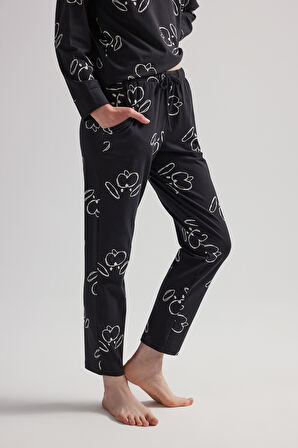 Kadın Pamuklu Reglan Kollu Uzun Pijama Takımı