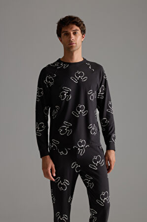 Erkek Pamuklu Reglan Uzun Kollu Pijama Üstü