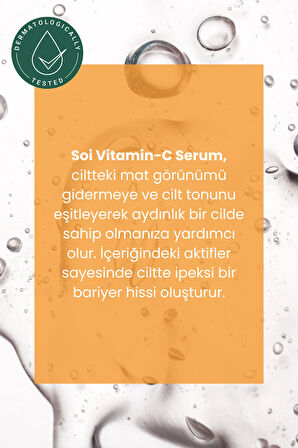 Aydınlatıcı C Vitamini Serumu – Niacinamide, Arbutin ve Traneksamik Asit İçerikli