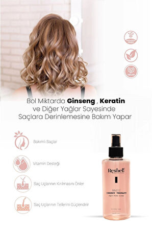 Reshell Japon Kiraz Çiçeği Ginseng İçerikli Canlılık ve Hacim Veren Keratin Saç Bakım Spreyi 200 ML