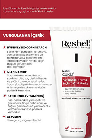 Reshell Kıvırcık Saçlara Özel Duş Öncesi Saç Maskesi 200 ml