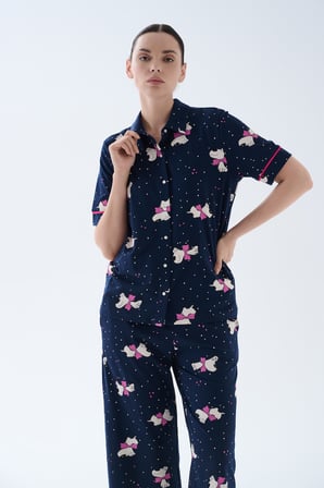 Kadın Pamuklu Pijama Üstü Gömlek