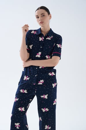 Kadın Pamuklu Pijama Üstü Gömlek