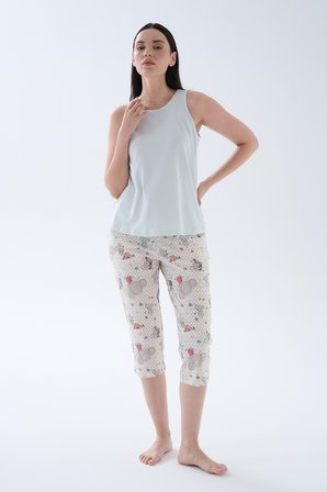 Kadın Pamuklu Kalın Askılı Atlet Pijama Üstü