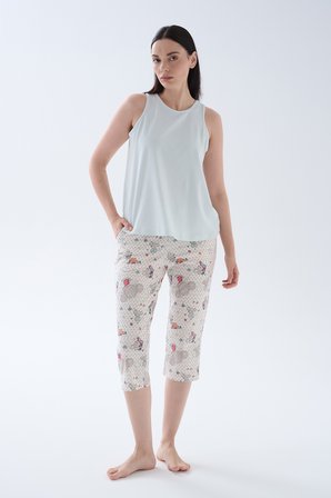 Kadın Pamuklu Kalın Askılı Atlet Pijama Üstü