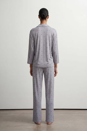 Kadın Viskoz Uzun Kollu Gömlek Pijama Takımı