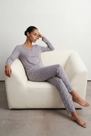 Kadın Viskoz Uzun Kollu Pijama Takımı