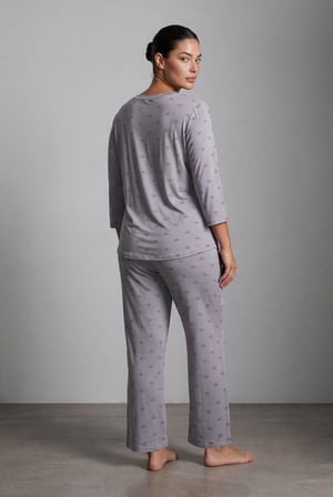 Kadın Plus Size Viskoz Uzun Pijama Altı