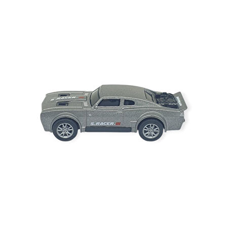 Çek Bırak Metal Küçük Arabalar 8 cm - SH40031 - Gri