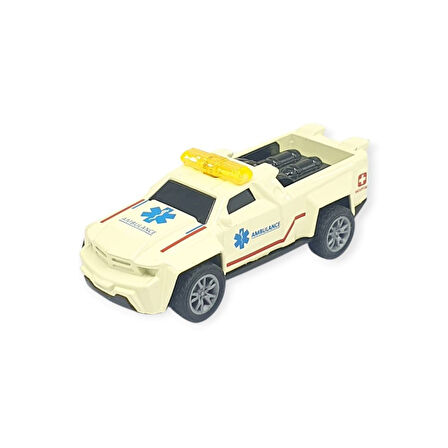 Çek Bırak Metal Küçük Arabalar 8 cm - SH40031 - Ambulans Arabası