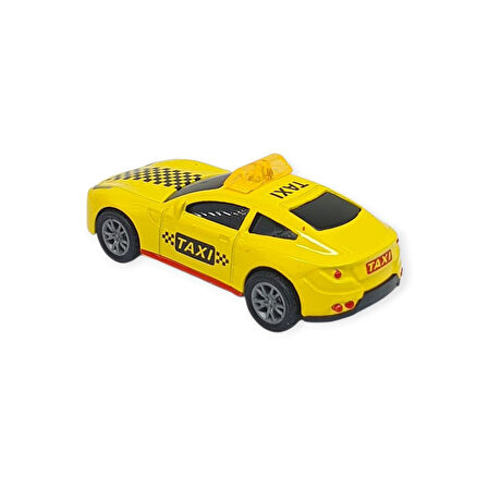 Çek Bırak Metal Küçük Arabalar 8 cm - SH40031 - Sarı Taxi 