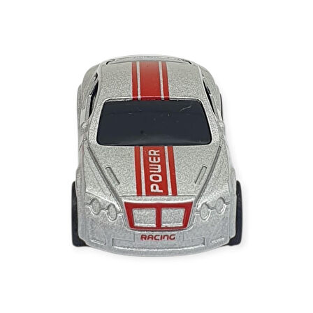 Çek Bırak Metal Küçük Arabalar 8 cm - SH40031 - Gri Spor Araba