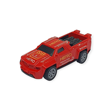 Çek Bırak Metal Küçük Arabalar 8 cm - SH40031 - Kırmızı Pick-Up