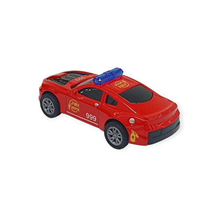 Çek Bırak Metal Küçük Arabalar 3'lü 8 cm - İtfaiye Araçları