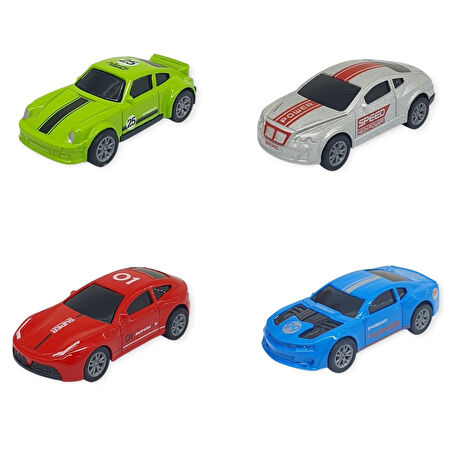 Çek Bırak Metal Küçük Arabalar 4'lü 8 cm - Yarış Arabaları