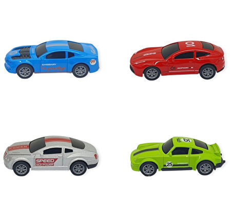 Çek Bırak Metal Küçük Arabalar 4'lü 8 cm - Yarış Arabaları