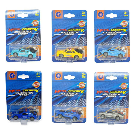Çek Bırak Metal Küçük Arabalar 8 cm 6'lı Set