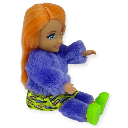 Moda İkonu Bebek Figür 13 cm  - Turuncu Saçlı Neon Şıklık