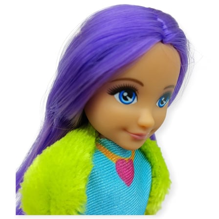 Ankiki Moda İkonu Bebek Figür 13 cm  - Mor Saçlı Hip-Hop Rüzgarı 