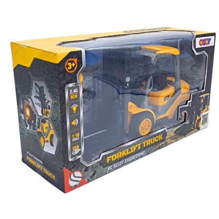 Acar Oyuncak 1:18 Ölçek Uzaktan Kumandalı 9 Kanallı Alaşım Oyuncak Forklift