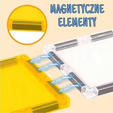 Manyetik Tiles Inşaat Şantiye Seti 47 Parça Manyetik Yapı Magnetic Bloklar