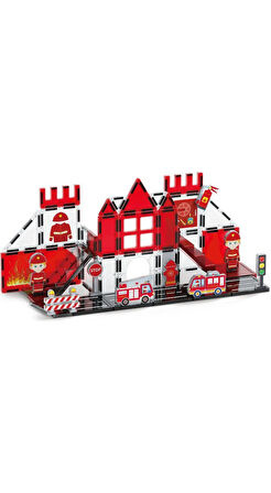 Manyetik Tiles Yangın Kontrol 48 Adet Manyetik Yapı Magnetic Bloklar