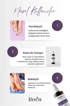 Ayak Ve Tırnak Koku, Görünümü, Güzel Koku Verici Spreyi, Ayak ve Tırnak Bakım Spreyi Panthenol Ve Vitamin Destekli 100 ml