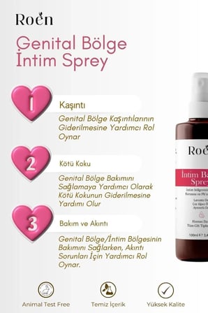 Genital Bölge Kötü Koku Spreyi, Temizleme, Güzel Koku ve Ferahlık, Intim Spreyi Ph 3.8 100 ml