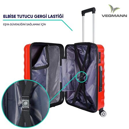 Vegmann Delphin Kırmızı Orta Boy Valiz