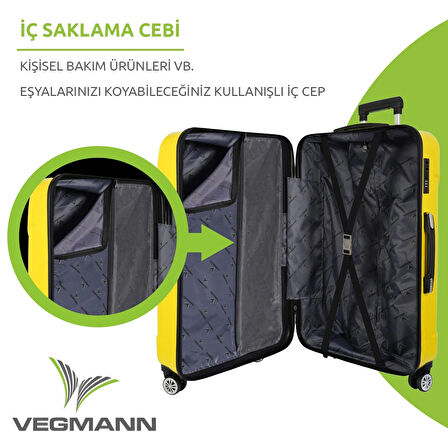 Vegmann Vela Sarı 2'li Valiz Seti Orta Boy ,Kabin Boy