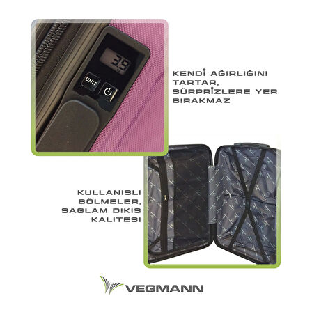 Vegmann Tartılı Scavel Violet Orta Boy Valiz