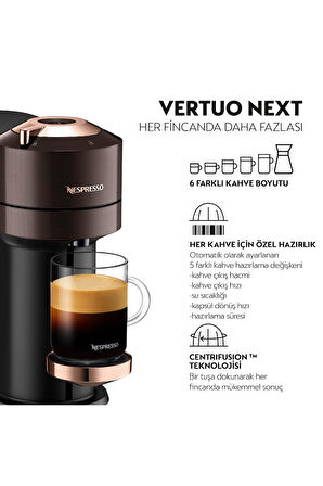 Nespresso A4KGDV1 VERTUO Next Premium Kahverengi Kahve Makinesi ve Süt Köpürtücü Aksesuar