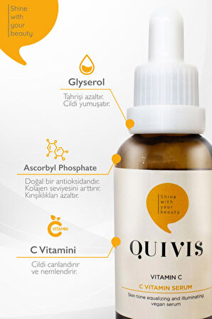 Cilt Tonu Eşitleyici ve Gözenek Sıkılaştırıcı,C Vitamini Serum 30 ML