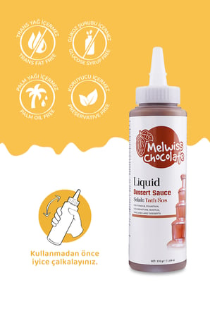 Melwiss Chocolate Fondü Şelale Tatlı Sos 330 g - Waffle & Krep & Pankek & San Sebastian Sosu