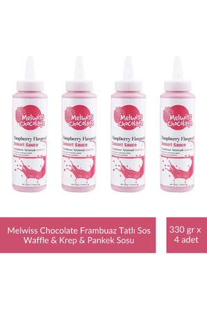 Melwiss Chocolate Frambuaz Aromalı Tatlı Sos 330 G - Waffle & Krep & Pankek Sosu x 4 Adet