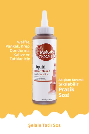 Melwiss Chocolate Fondü Şelale Tatlı Sos 330 g - Waffle & Krep & Pankek & San Sebastian Sosu x 4 Adet