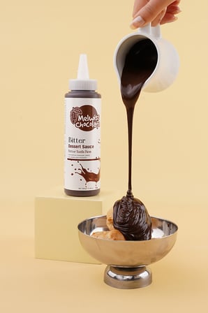 Melwiss Chocolate Bitter Tatlı Sos 330 g - Waffle & Krep & Pankek Sosu x 4 Adet