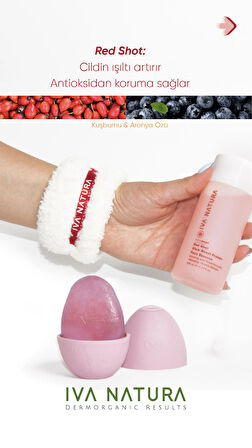 Iva Natura Red Face Shot - Frozen Face Essence 3'lü Set (ESSENCE+BİLEKLİK HAVLU+BUZ KALIBI)