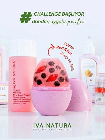Iva Natura Red Face Shot - Frozen Face Essence 3'lü Set (ESSENCE+BİLEKLİK HAVLU+BUZ KALIBI)
