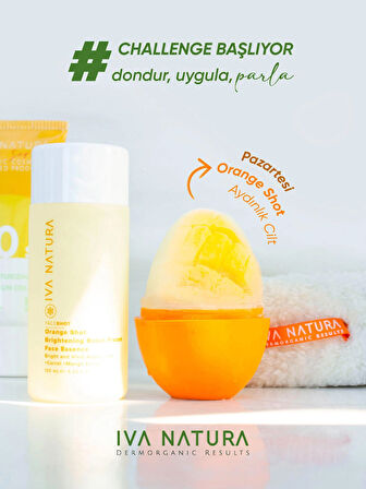 Iva Natura Orange Face Shot - Frozen Face Essence 3'lü Set (ESSENCE+BİLEKLİK HAVLU+BUZ KALIBI)