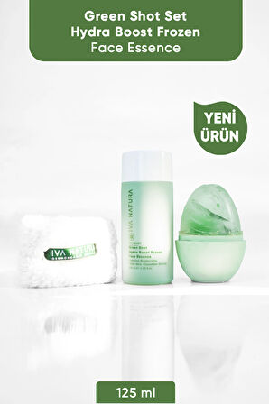 Iva Natura Green Face Shot - Frozen Face Essence 3'lü Set (ESSENCE+ BİLEKLİK HAVLU+BUZ KALIBI)