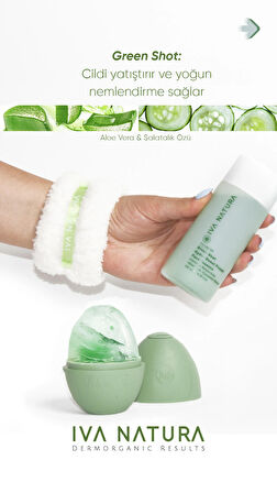 Iva Natura Green Face Shot - Frozen Face Essence 3'lü Set (ESSENCE+ BİLEKLİK HAVLU+BUZ KALIBI)