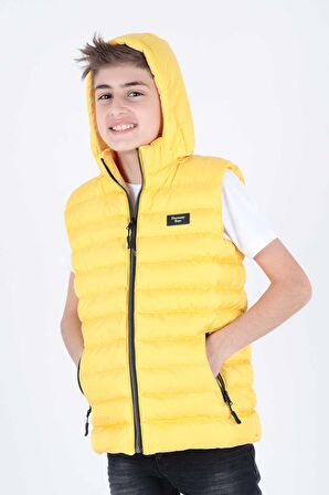 Erkek Çocuk Moda Trendi Kapüşonlu Şişme Yelek Ak215051