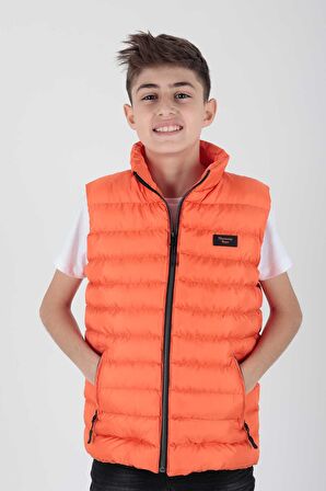 Erkek Çocuk Kapüşonsuz Moda Trendi Şişme Yelek Ak215354