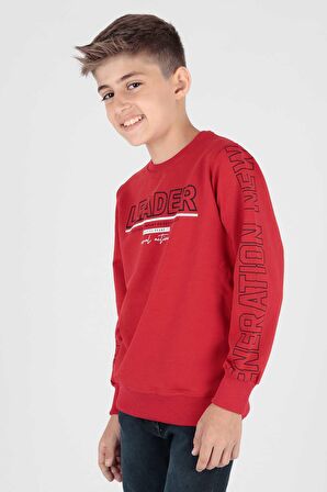 Erkek Çocuk Leader Baskılı Trend Sweatshirt Ak15091