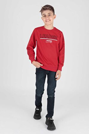 Erkek Çocuk Leader Baskılı Trend Sweatshirt Ak15091