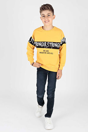 Erkek Çocuk Strong Baskılı Trend Sweatshirt Ak15106