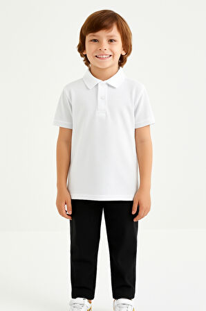 Erkek Çocuk Polo Yaka Basic Kısa Kollu Okul Tişört AK-6050