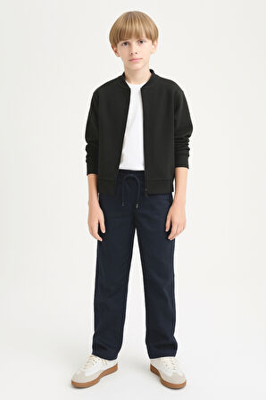 Erkek Çocuk Beli İpli Lastikli Okul Pantolonu Ak609